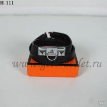 Hermes Rivale Double Wrap Bracelet Black Silver